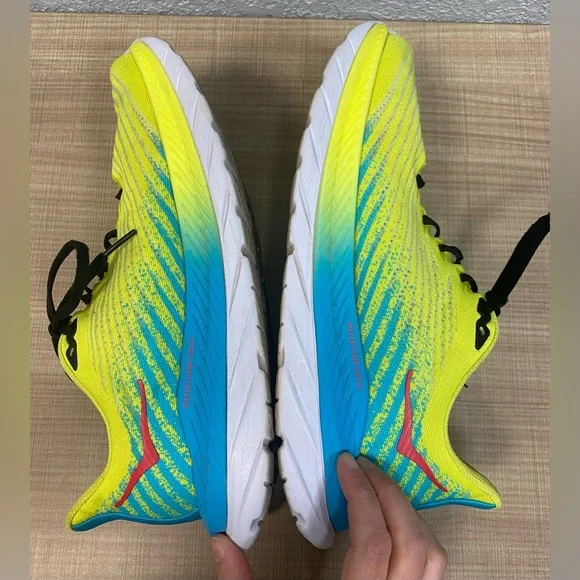 Hoka One One Mach 5 Womans Evening Primrose Scuba Blue 10B - Picture 5 of 8